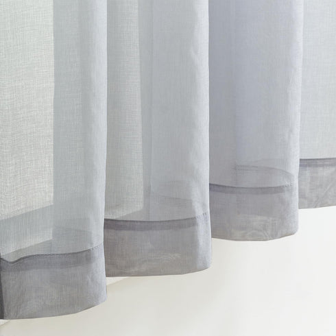 MYSTIC-HOME Sheer Curtains 45 Inch Length, Rod Pocket Voile Drapes for Living Room, Bedroom, Window Treatments Semi Crinkle Curtain Panels for Yar...