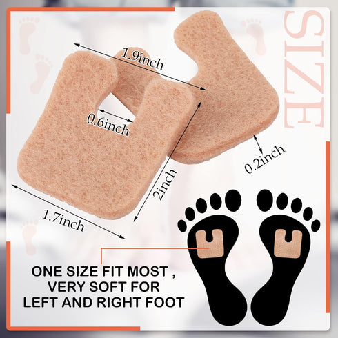 Boao 30 Pcs U Shaped Felt Callus Pads Metatarsal Pads Forefoot Foot Pads Pain Relief Foot Cushion Keep Calluses from Rubbing on Shoes Adhesive Pad...