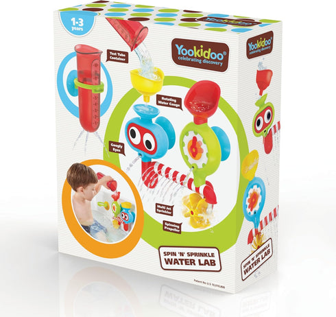 Yookidoo Baby Toddler Bath Wall Toy (Ages 1-3) Waterfall Spinning Gears & Rotating Googly Eyes - Mold Free - Attach to Any Tub or Shower - Spin N ...