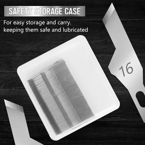 100 Pack Hobby Blades Craft Knife Blade Refill #16 Hobby Knife Replacement Blades with Storage Box for DIY Cutting Caving...
