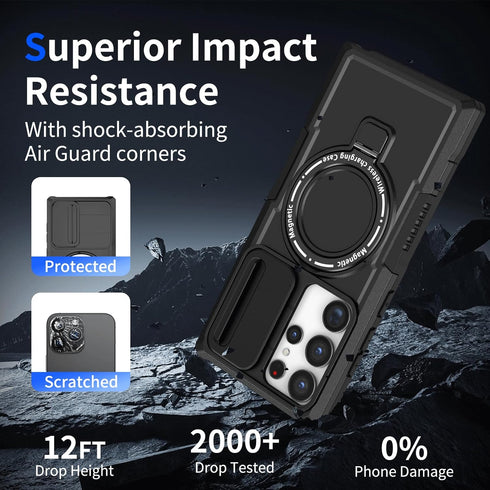 for Samsung Galaxy S22 Ultra Case Compatible with MagSafe Galaxy S22 Ultra Case Magnetic,with Screen Protector,with Magnetic Stand&Camera Cover Pr...