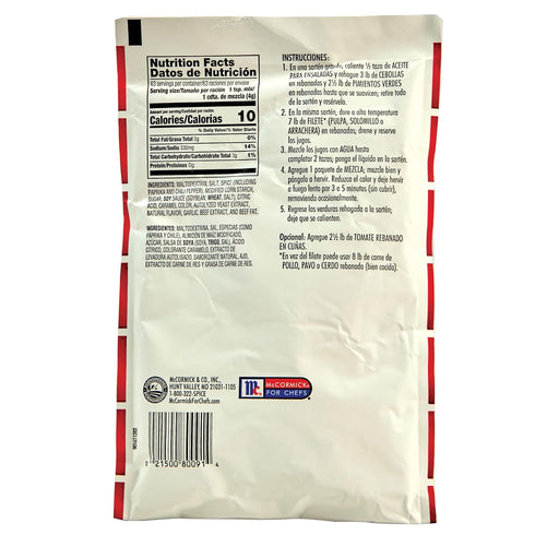Lawry's Fajitas Seasoning Mix, 8.9 oz - One 8.9 Ounce Packet of Fajita Seasoning Mix to Flavor Steak, Chicken, Rice Jambalaya, Fajitas and More...