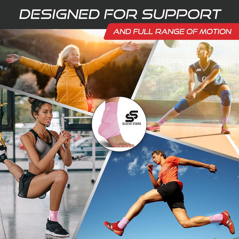 Sleeve Stars Ankle Support for Ligament Damage & Sprained Ankle, Plantar Fasciitis Support & Achilles Tendonitis Pain Relief, Ankle Brace for Wome...