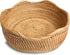 Handmade Rattan Bread Baskets Round Wicker Fruit Serving Storage Bowls, Natural Woven Decorative Kitchen Counter Organizing (Honey Brown) L-11.5''...