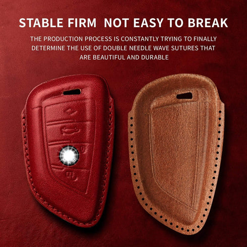 Tukellen for BMW Genuine Leather Key Fob Cover with Keychain Shell for 230i 330i 430i 440i 530e 530i 540i 740i 745e 750i M2 M235i M240i M3 M340i M...