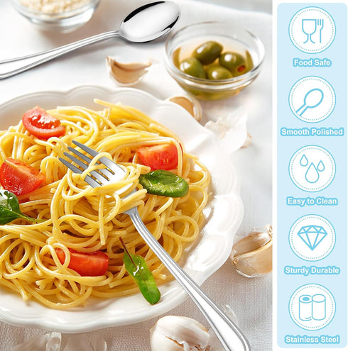 E-far 10-Piece Toddler Utensils, Kid Stainless Steel Silverware Set, Children Safe Forks and Spoons Set for Self Feeding, Healthy & Non-Toxic, Mir...