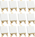 FIXSMITH 3x3 Inch Mini Stretched Canvas Easel Set- Bulk Pack of 12,Small Stretched White Blank Canvas Panels & Wood Easels for Painting Craft Draw...