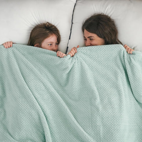 NEWCOSPLAY Super Soft Throw Blanket Mint Premium Silky Flannel Fleece Leaves Pattern Lightweight Bed Blanket All Season Use (Mint, Throw(50"x60"))...