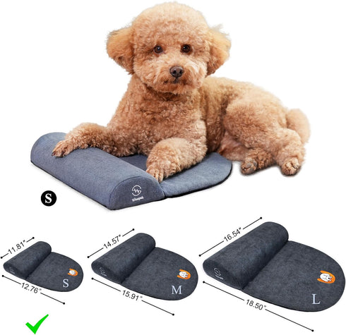 Dog?Cat Bolster Pillow/Headrest for Small Dogs?Cats, Benefit for Cervical Vertebra/Neck, Easy to Carry When Traveling, with High Resilience Foam, ...