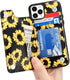 LETO for iPhone 12 Pro Max Case,Flip Folio Leather Wallet Cover with Fashion Flower Designs for Girls Women,Built-in Card Slots Kickstand Protecti...