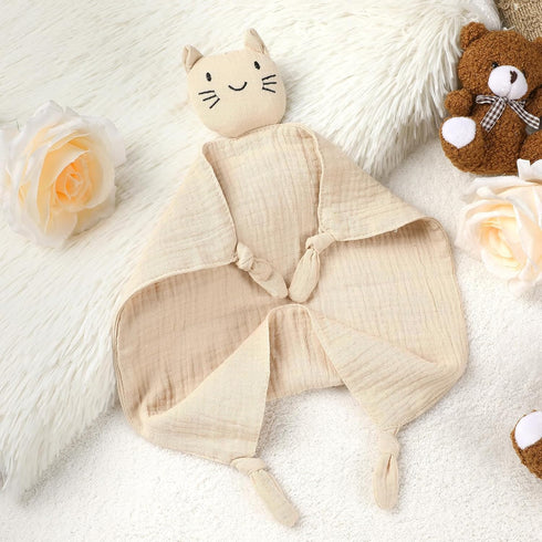 Cat Loveys for Baby Muslin Baby Security Blankets for Babies Soft Breathable Cotton Cat Baby Snuggle Animals for Newborn for Boys and Girls Neutra...