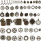 BIHRTC 200 Gram Antiqued Bronze Clock Face Charm Pendant Bulk Lots Mixed Clock Watch Gears Steampunk Charms Pendants DIY for Necklace Bracelet Jew...