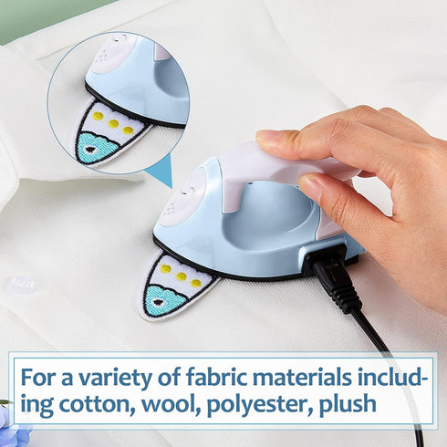 Honoson Mini Craft Iron Mini Heat Press Small Iron Portable Handy Tiny Flatiron with Charging Base Accessories for Fuse Beads Patch DIY Shoes T-sh...