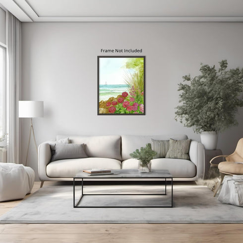 Posterizer 1 pcs-watercolor style-serene and tranquil coastal landscape 2-Collectibles & Fine Art-Retro Art-Gift for Men Women Entrepreneur Teens ...