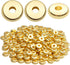 200pcs 8mm Flat Round Rondelle Spacer Beads Disc Spacers Loose Beads Jewelry Metal Spacers for DIY Bracelet Necklace Crafts,Gold...