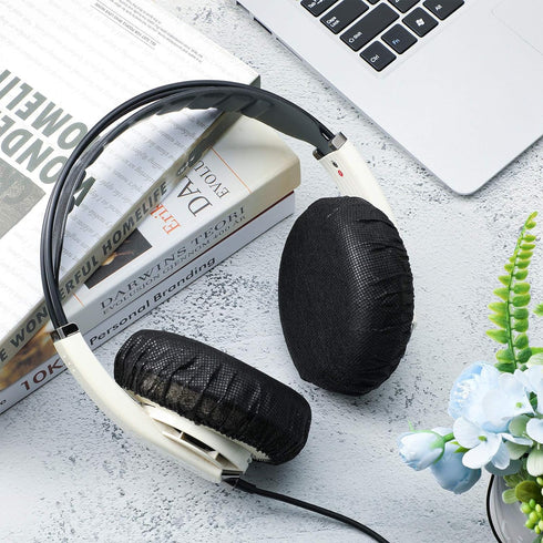 100 Pieces Headphone Ear Covers Disposable Earphone Overs Sanitary Non-Woven Stretch Earpad Covers Earcup Covers Fit for Most on Ear Headphones (B...