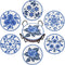 6Pcs 5D Diamond Painting Coasters with Holder, DIY Blue Coasters for Drinks Coffee Table, Diamond Arts Painting Kits for Beginners, Adults & Kids,...