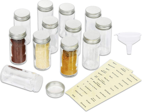 Simple Houseware Spice Jars Bottles w/label (Set of 12)...