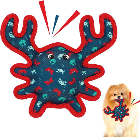 Squeaky Dog Toys, Sturdy Dog Toys for Dogs Indoor Play, Cute Crab Interactive Dog Toys for Small and Medium Dogs...