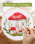Santune 3 Sets Embroidery Kit for Beginners,Cross Stitch Needlepoint Kits for Adults Starter Easy Stamped Mushroom Pattern Fabric Hand Crafts,Hoop...