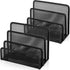 Desk Mail Organizer, File Holder Letter Sorter with 3 Vertical Upright Metal Mesh Compartments Document, Filing, Folders, Mail, Paper Organizer fo...
