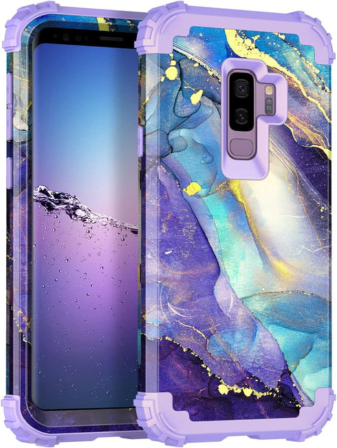 Rancase for Galaxy S9 Plus Case,Three Layer Heavy Duty Shockproof Protection Hard Plastic Bumper +Soft Silicone Rubber Protective Case for Samsung...