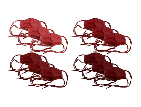 Adjustable Cotton Blend Face Cover 3-Pack, Red, 5 in x 4.5 in x 0.5 in...