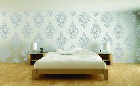 Damask Stencil, 6 x 9 inch (M) - Large Floral Allover Pattern Wall Stencils for Painting Template...