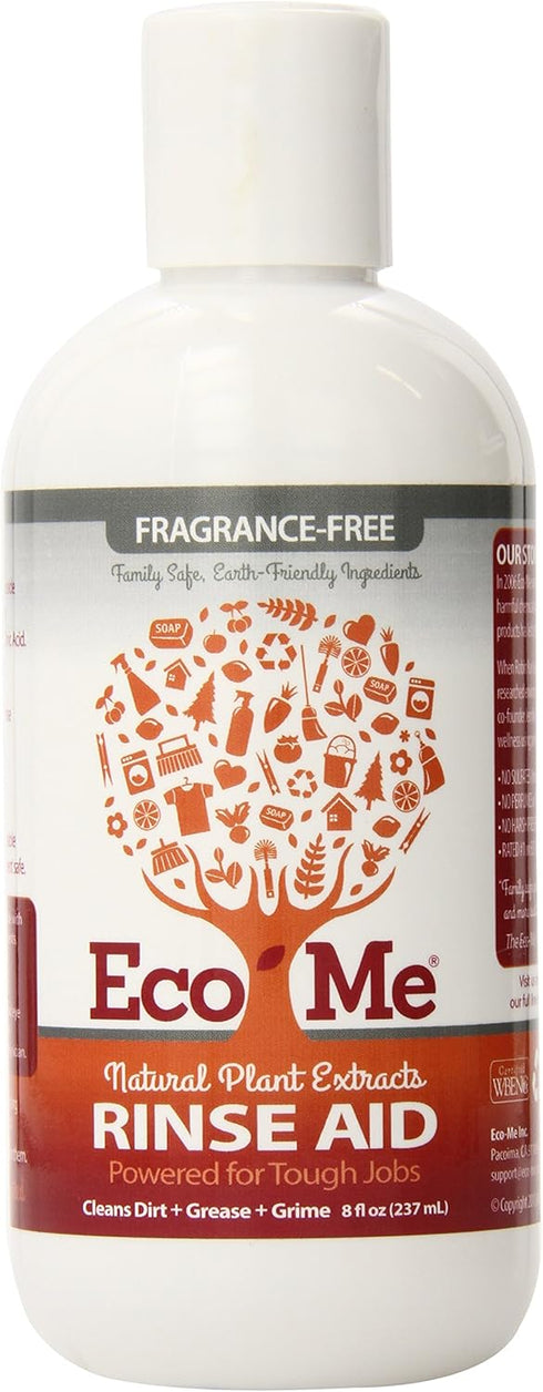 Eco-me Auto Dish Rinse Aid, Clear, Fragrance Free, 8 Fl Oz...