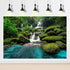 Forest Aquarium Background Waterfall Tropical Jungle Terrarium Background Green Leaves with Lush Moss Rocks Aquarium Backdrops Reptile Habitat Bac...