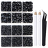 LPBeads 6400 Pieces Hotfix Rhinestones Black Flat Back 5 Mixed Sizes Crystal Round Glass Gems with Tweezers and Picking Rhinestones Pen...