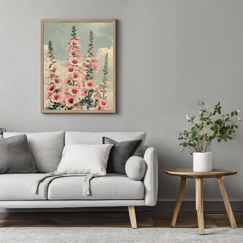 Posterizer 1 pcs-dainty pastel pink wild flowers-girly aesthetic-Floral & Botanical Art-Abstract & Modern Art-Decor for Home & Office- UNFRAMED Wa...