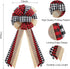 Christmas Tree Topper Large Buffalo Plaid Burlap Red and Black Gift Bow for Xmas Tree Handmade Holiday Party Decorations-13 x 29 Inch...