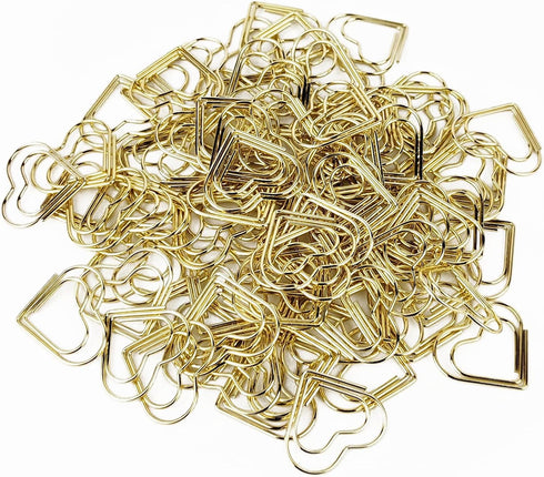 50 Pcs Cute Paper Clips Suitable for Children Ladies Wedding Decoration Document Notes Organization Office Supplies Heart Paper Clips (Gold)...