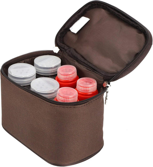 Portable Travel Spice Containers, Camping Seasoning Bag Kit Multi Spice Jars Storage with Lids Dry Herb Condiment Dispenser Holder for Backpacking...