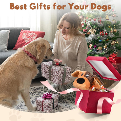Squeaky Dog Toys, Tug of War Dog Toy for Large Dogs, Plush Puppy Toys with Pull Rope, Interactive Dog Toys for Small, Middle, and Big Dogs...