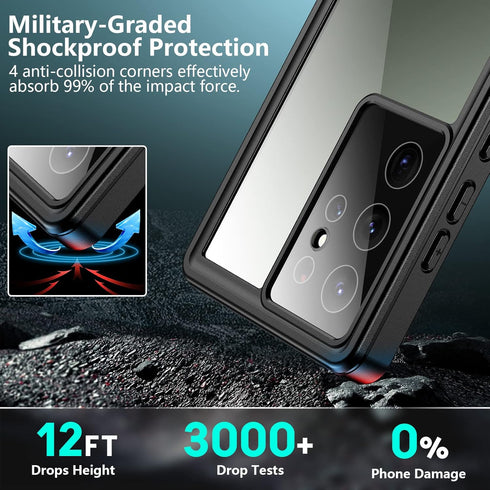 SPIDERCASE Designed for Samsung Galaxy S23 Ultra Case Waterproof,Built-in Screen Protector Full Protection Heavy Duty Shockproof Anti-Scratched Ph...