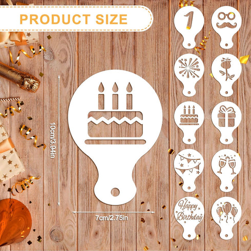 36pcs Cookie Stencils, 36 Styles Cookie Decorating Stencils Reusable Happy Birthday Cake Stencil Templates for Cookies Baking Painting Dessert Dec...