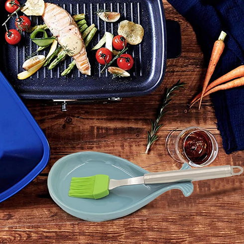 Ceramic Spoon Rest for Kitchen with Wooden Spoon, Whale Shape, 4.8W X 7.8L...