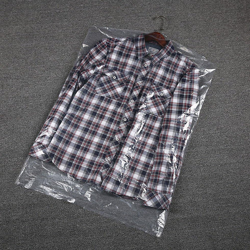 10Pcs Plastic Garment Bags for Hanging Clothes, 35 Inch Clear Dry Cleaner Bags Dustproof Suit Storage Garment Cover for Closet Storage, Laundry, T...