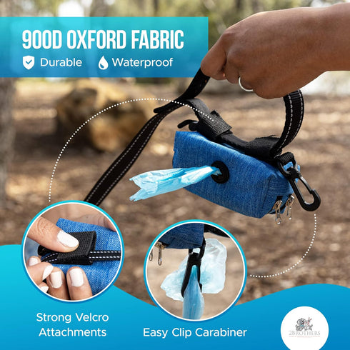 Premium Dog Poop Bag Holder for Leash - Convenient Dog Poop Bag Dispenser with Durable Design - Stylish Accessory for Easy Cleanup - Ideal for Dog...