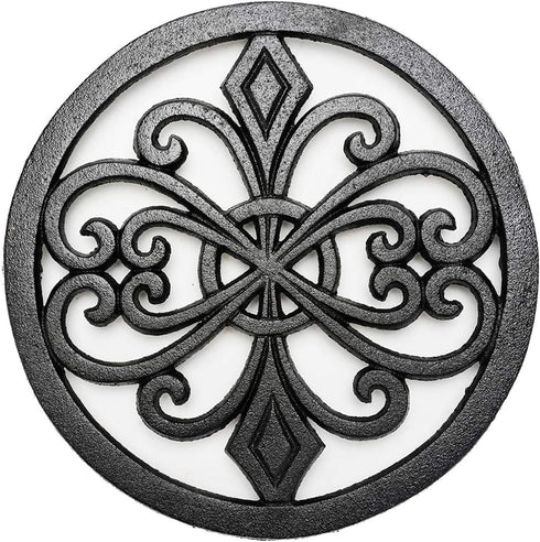 Sungmor Heavy Duty Cast Iron Round Metal Trivet,Rustproof Black Racks Stands Holders for Hot Pans or Teapot,Kitchen or Dinning Table Decorations...