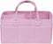 Sammy & Lou Collapsible Ice Pink Felt Storage Caddy, Divided Design To Keep Diapers, Wipes And Changing Items Organized, Two Handles, 12 in x 6 in...