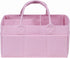 Sammy & Lou Collapsible Ice Pink Felt Storage Caddy, Divided Design To Keep Diapers, Wipes And Changing Items Organized, Two Handles, 12 in x 6 in...
