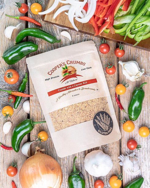 Cooper's Crumbs All Natural Gluten Free Low Carb Bread Crumb Alternative, High Protein, Vegan, Certified Kosher, Paleo, Keto (Crumbs with a Cayenn...