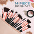 Luxe Premium Makeup Brushes Set for Face and Eye - Synthetic Brushes for Foundation, Powder, Blush, Eyeshadow - Brush Cleaning Solution Included -...