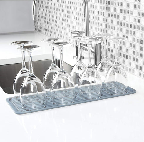 OXO 1372100 Good Grips Silicone Stemware Drying Mat, Gray...