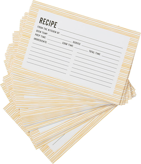 C.R. Gibson Bloom Double Sided Recipe Card Set, 4" W x 6" L, Yellow...
