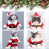QETRABONE Santa Small Dog Costume Christmas Pet Clothes Outfits Red Christmas Santa Claus Hat Scarf Cosplay Dressing up Xmas Party New Year Clothi...