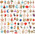 SANNIX 110pcs Assorted Gold Plated Enamel Pendants Necklace Bracelet Charms for Jewelry Making...